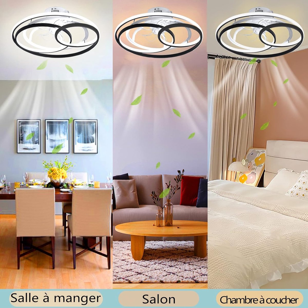 Plafondventilator met Verlichting - Ventilator voor Slaapkamer - Air Cooler met Afstandsbediening – foto 3