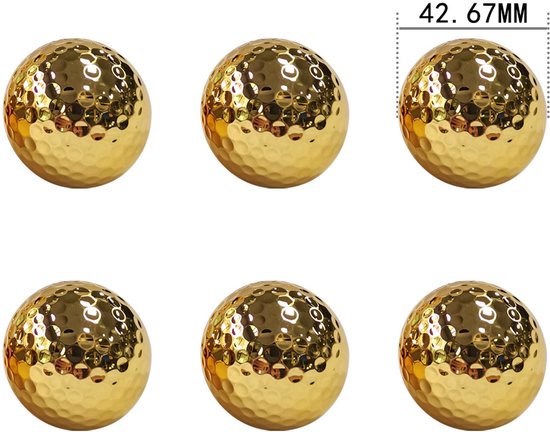 Golfballen - Gegalvaniseerde gouden golfballen - Cadeaugolfballen - Dubbellaags vergulde golfballen - Golfaccessoires -42.67mm - Geschikt voor geschenken, displays, decoraties en ceremonies - Goud van Merkloos — afbeelding 2