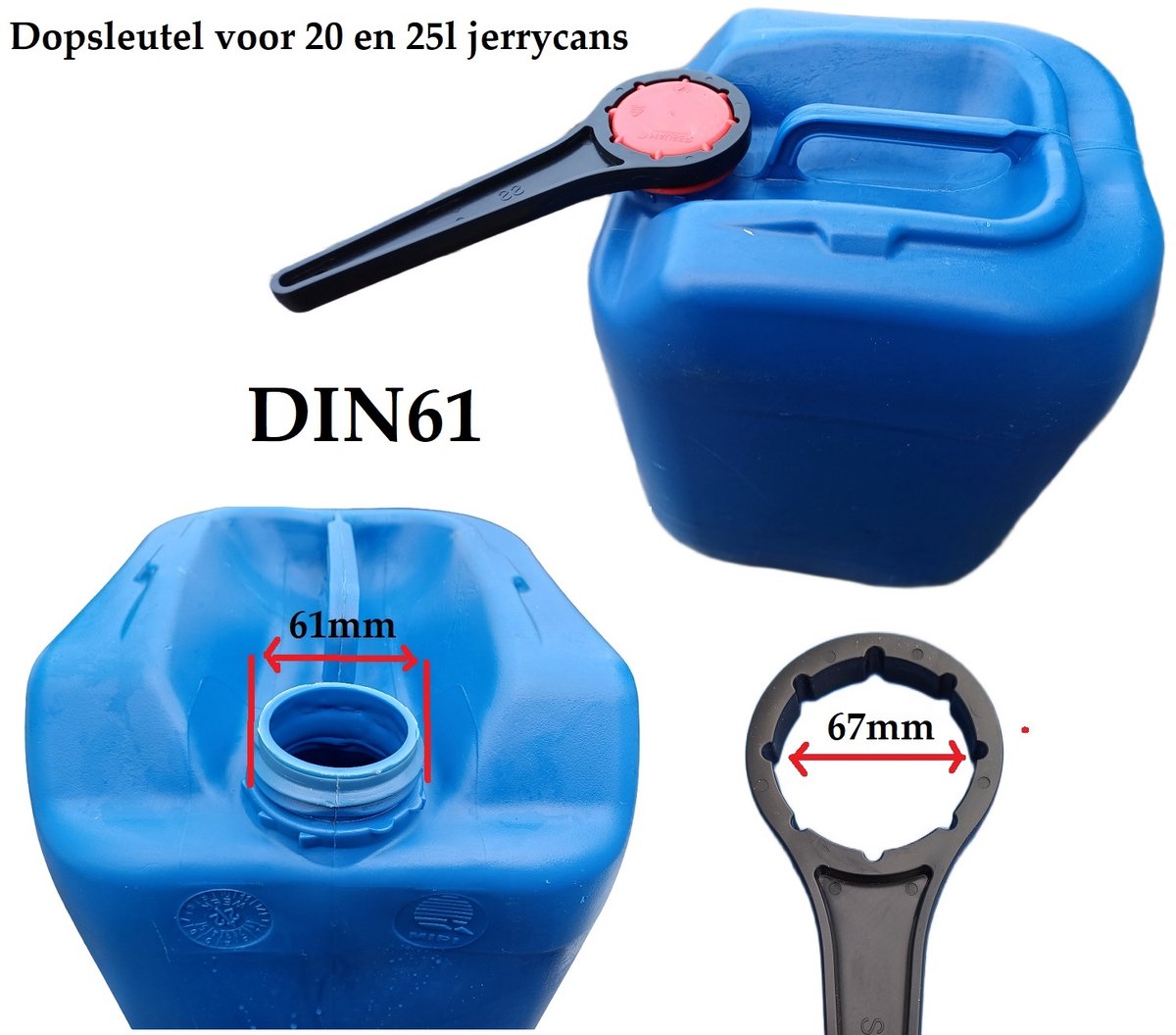Dopsleutel - Jerrycan - din61 - ibc - Opener - slotdop - schroefdopsleutel - vaten
