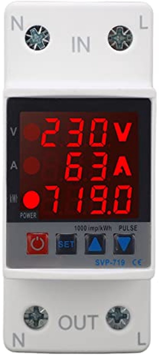 Onder Overspanningsbeveiligingsapparaat, Over-Onderspanningsbeveiliging Veilig Gebruik Onderspanningsbeveiliging AC220V PC Shell voor Thuis (63A)