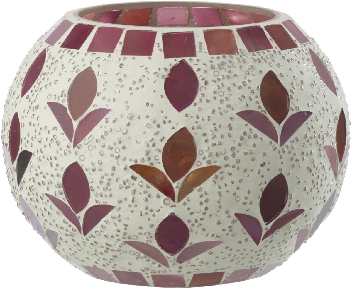 J-Line kaarshouder - glas - wit/fuchsia - medium