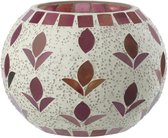 J-Line kaarshouder - glas - wit/fuchsia - medium