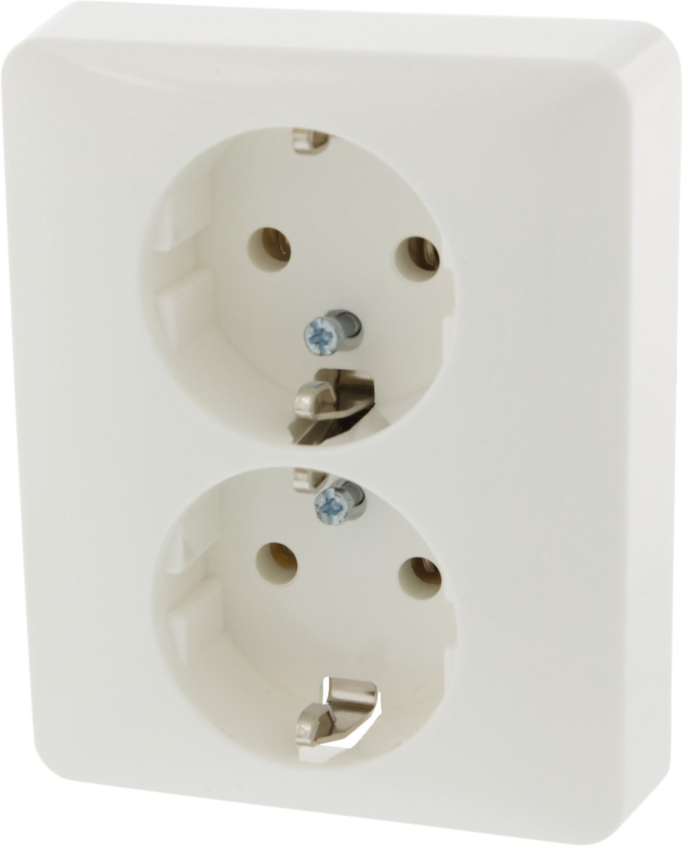 Peha Standard contactdoos - inbouw - 2-voudig - randaarde - polarwit