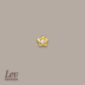 Lev Bijoux - Piercing Labret en or jaune 14 carats - 1,0 x 8 mm avec Bloem 3,5 mm avec pierre en zircone - Or - Piercing - piercing labret - piercing nez barre - piercing tragus - piercing Monroe - piercing oreille