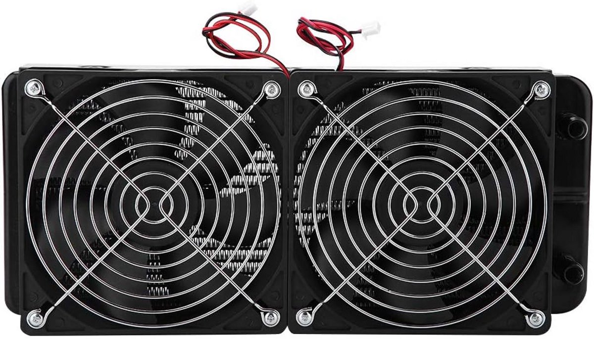 240mm Waterkoeler Radiator voor PC CPU met 2x 120mm Ventilator - Aluminium Koeling