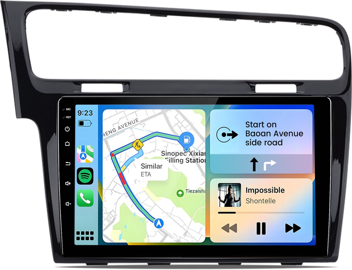 Hexinex Octa-Core autoradio Geschikt voor Golf VII MK7 2013-2017 - Draadloos CarPlay, Android Auto, multimediaspeler, 4GB+64GB