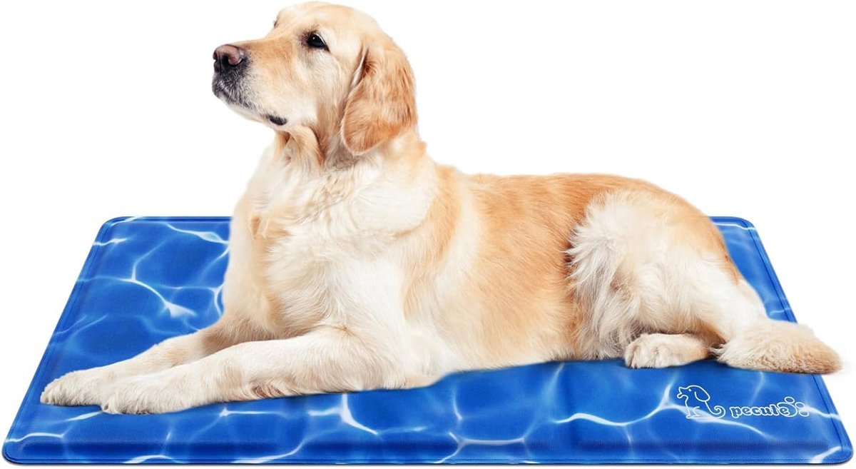Stunq® Koelmat voor honden en katten (90 x 50 cm), koelmat voor honden en katten met niet-giftige gel, zelfkoelend kussen, coole hondendeken, koude gelpad voor katten en honden