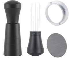 Unyqoos® Complete Espressoset met Naald Distributeur en Doseerring voor 54 mm Zeefdrager