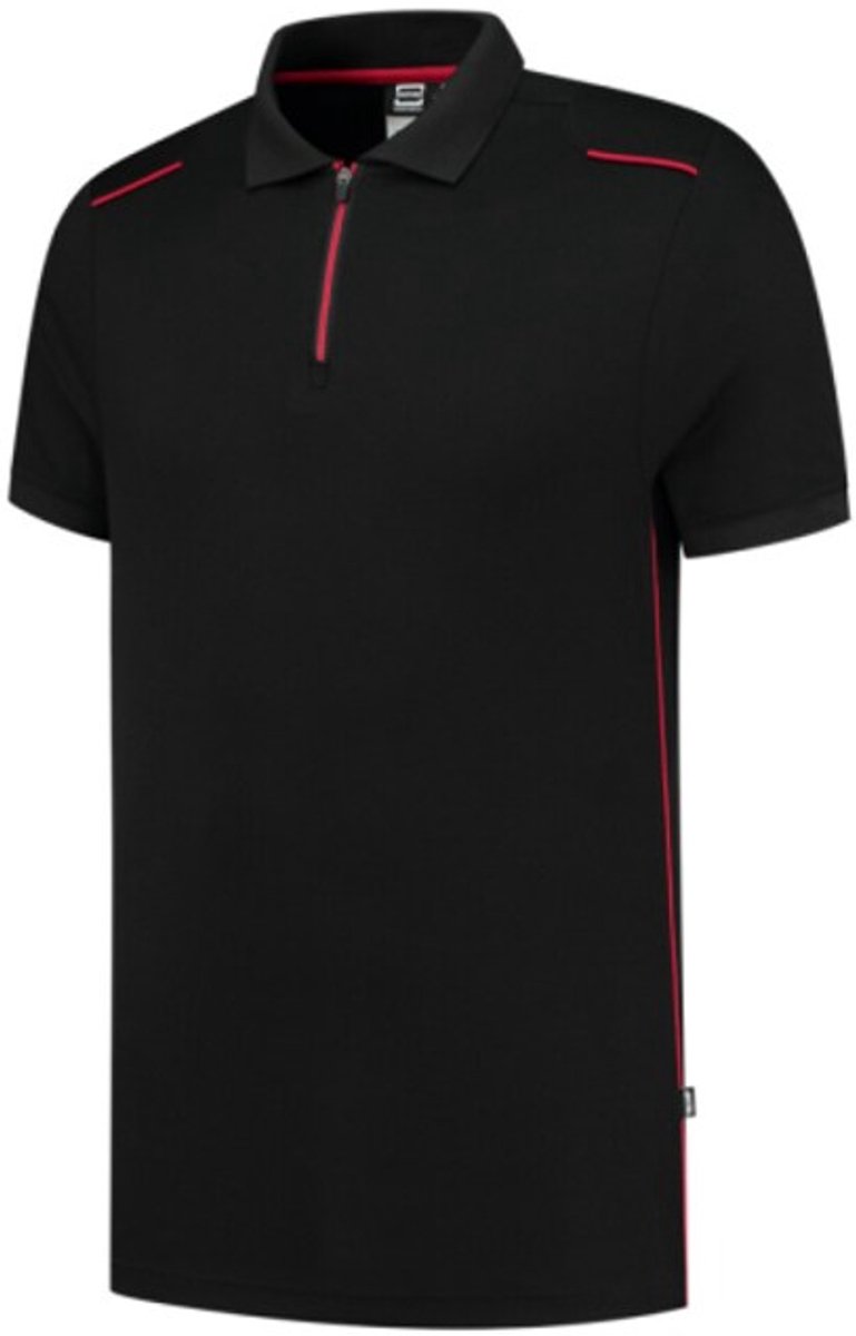 Tricorp Casual 202703 Accent unisex poloshirt Zwart Rood 4XL