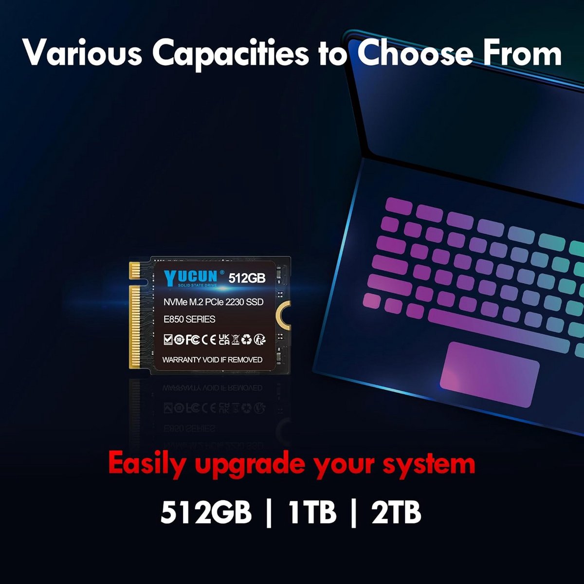 Snelle 512GB M.2 2230 NVMe SSD voor Steam Deck en Tablets