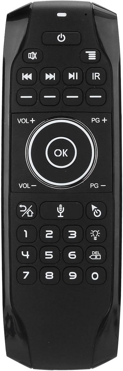 Draadloze Air Mouse met Spraakinvoer, Gyroscoop en QWERTY Toetsenbord voor Smart TV en Notebook