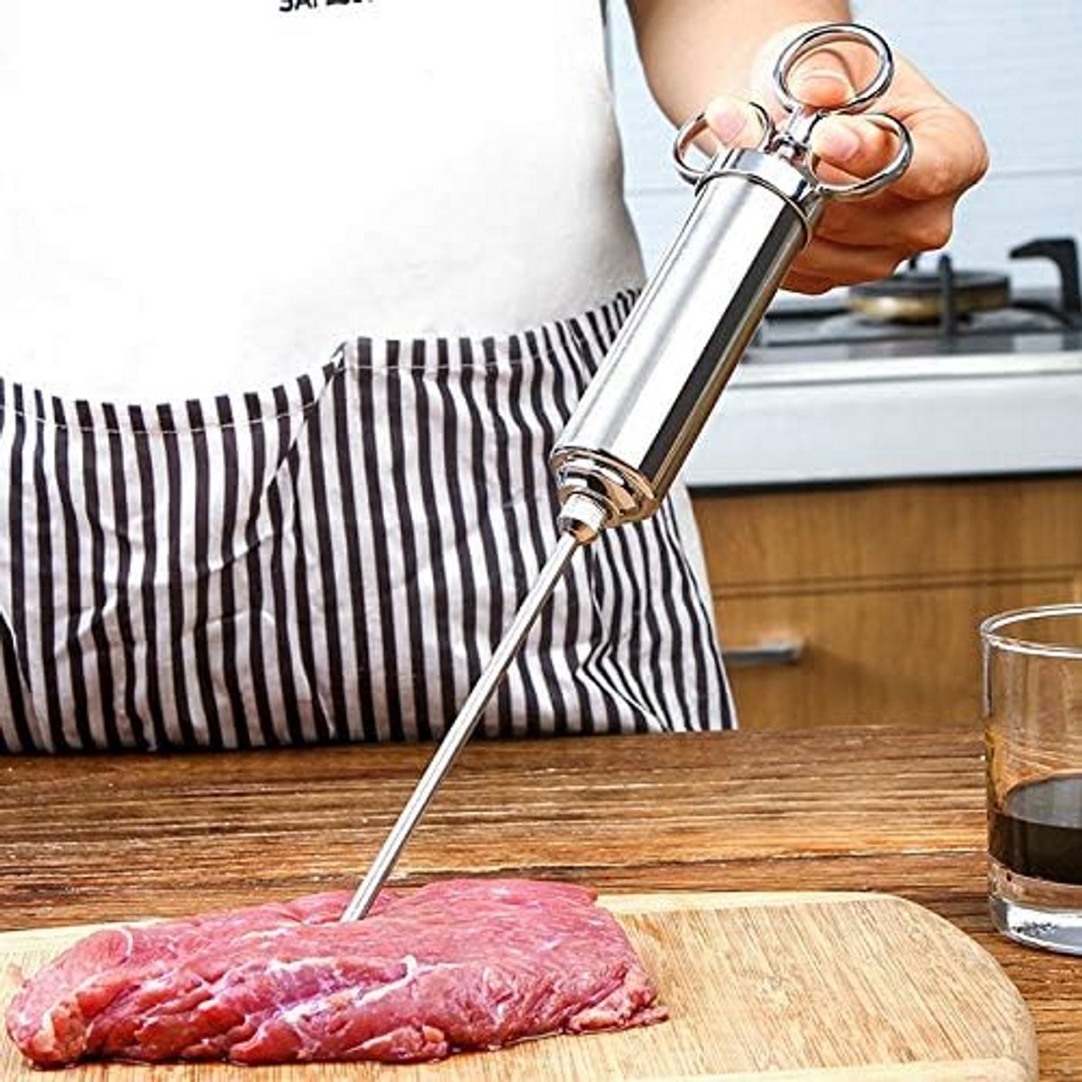 Marinateerspuit voor Vlees, Kip en Steak - RVS