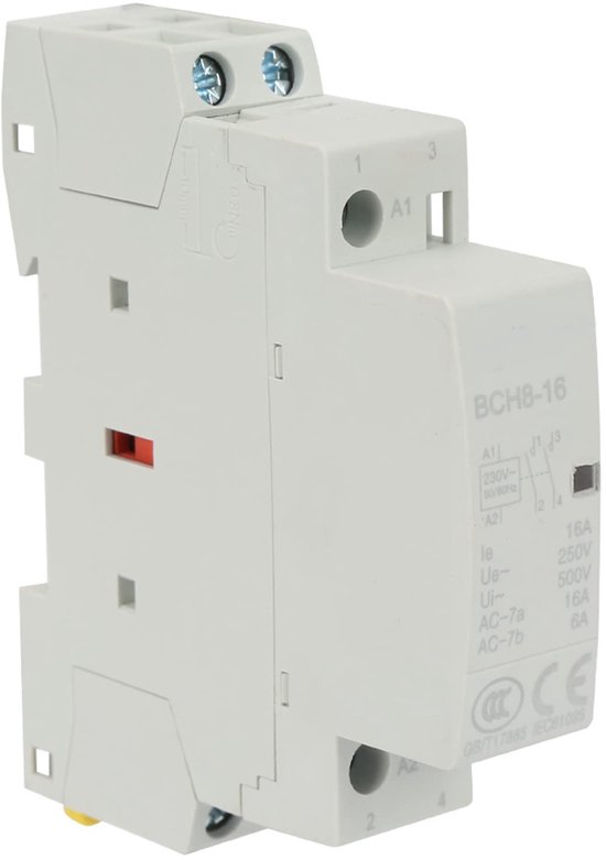 Wechselstrom-Schütz 2P 16A 220V/230V – 1NO 1NC, DIN-Schiene, Für Haus & Hobby, 50/60Hz