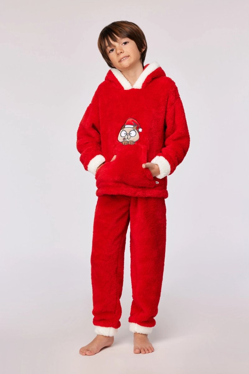 Woody huispak unisex - rood - kat Kerst - 253-18-CHA-M/407 - maat L