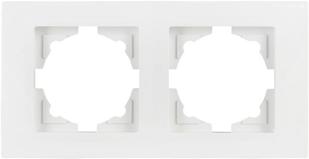 Witte 2-voudige Wissel- en/of Dimmer Inbouwframe voor Stopcontacten