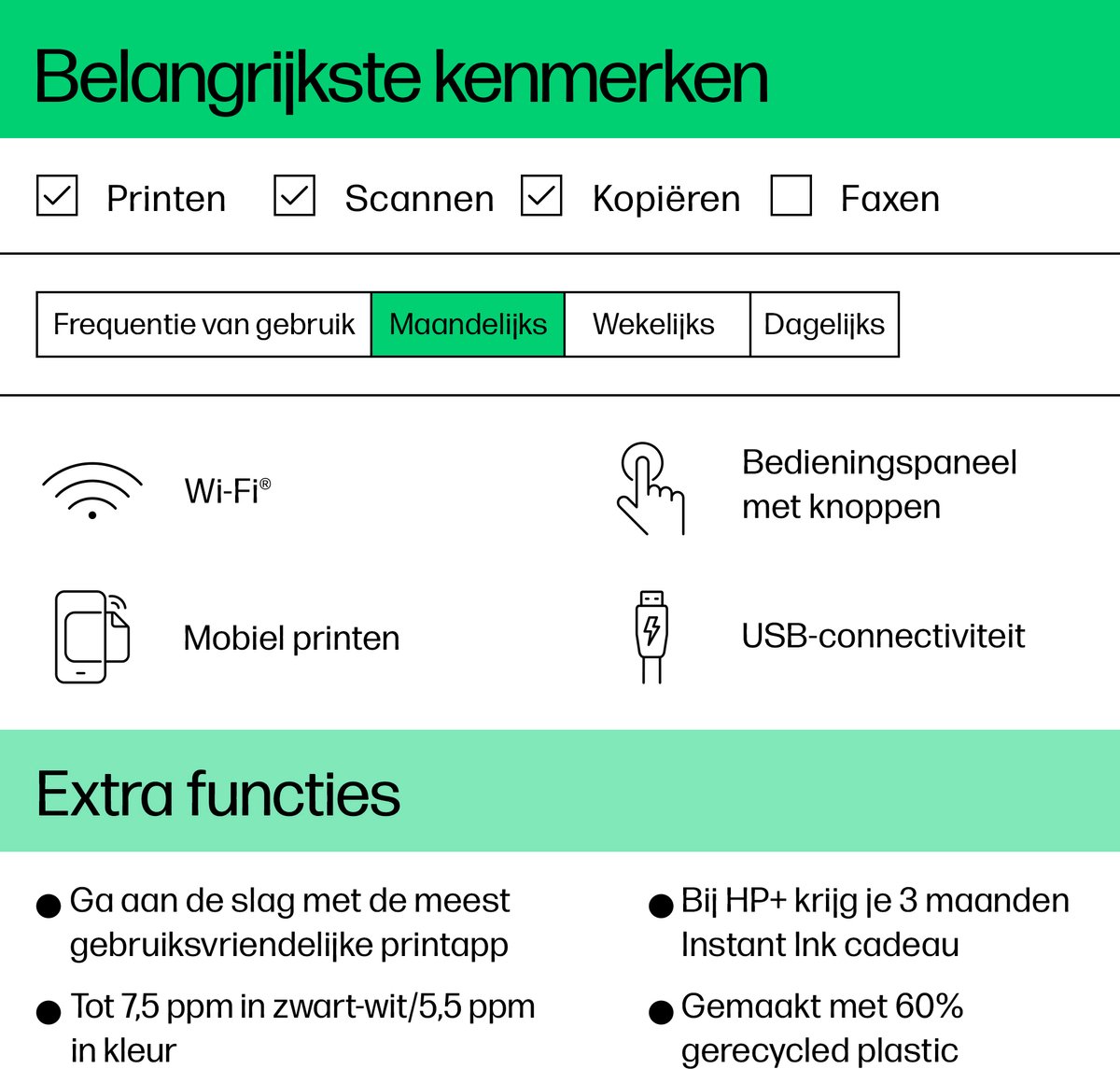 HP DeskJet 2810e - All-in-One Inkjetprinter - Geschikt voor Instant Ink - Wit — afbeelding 3