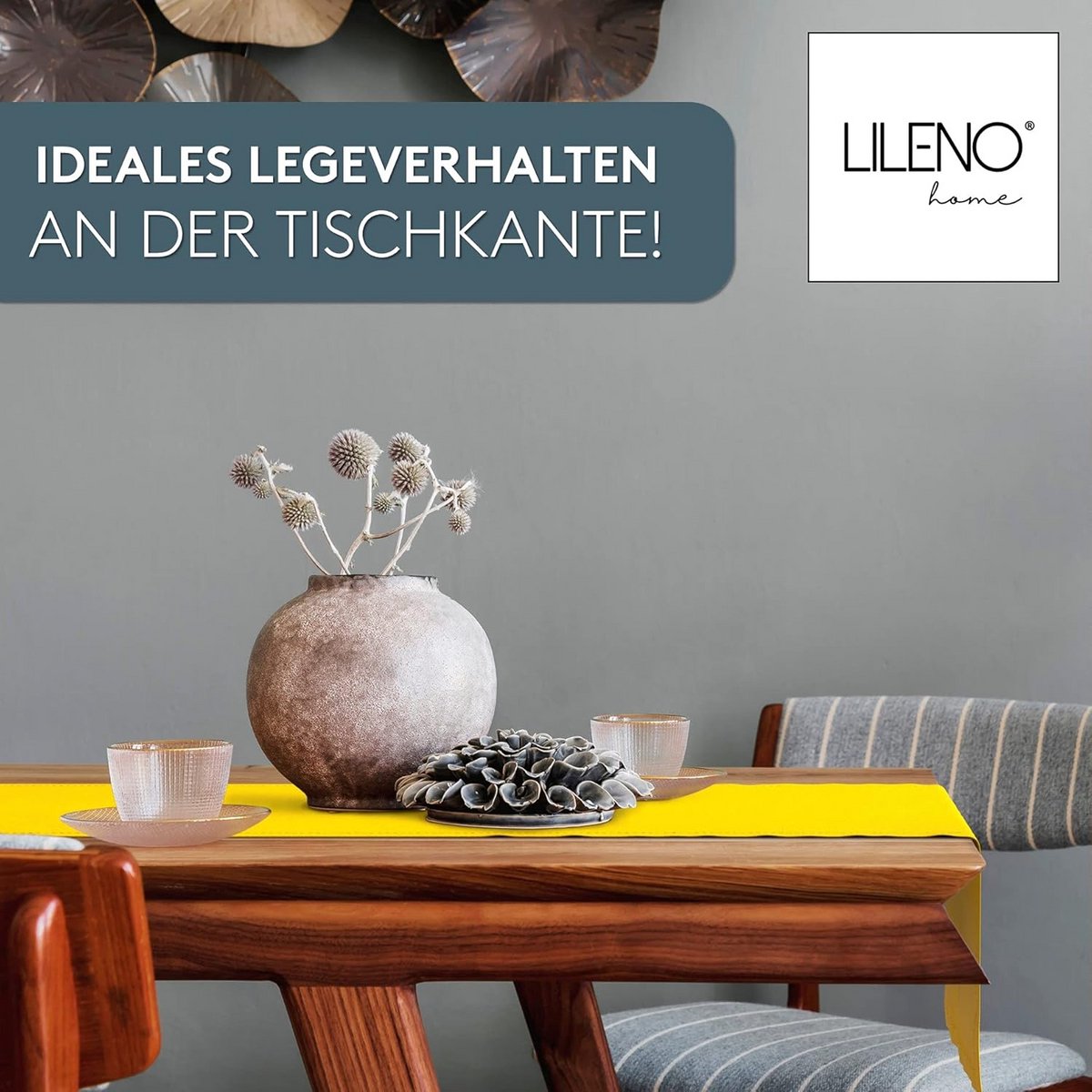 Wasbare Tafelrunner 40 x 140 cm Geel - Waterdicht en Vlekbestendig