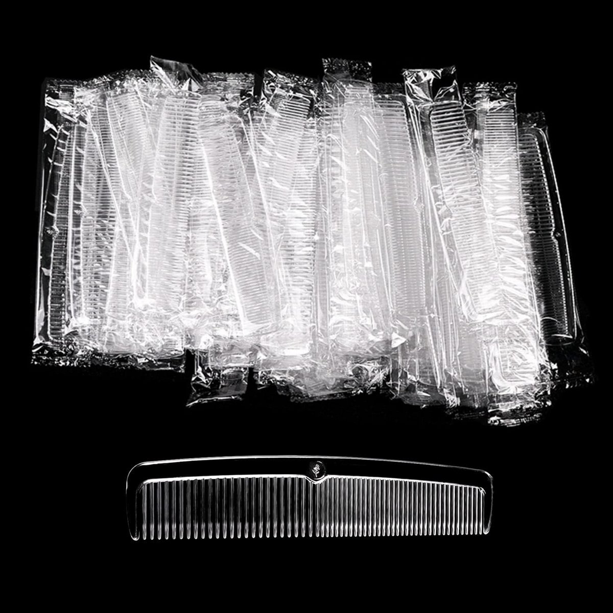 120x Wegwerpkammen - Individueel Verpakt - Stevige Plastic Haarkam met Brede en Fijne Tanden