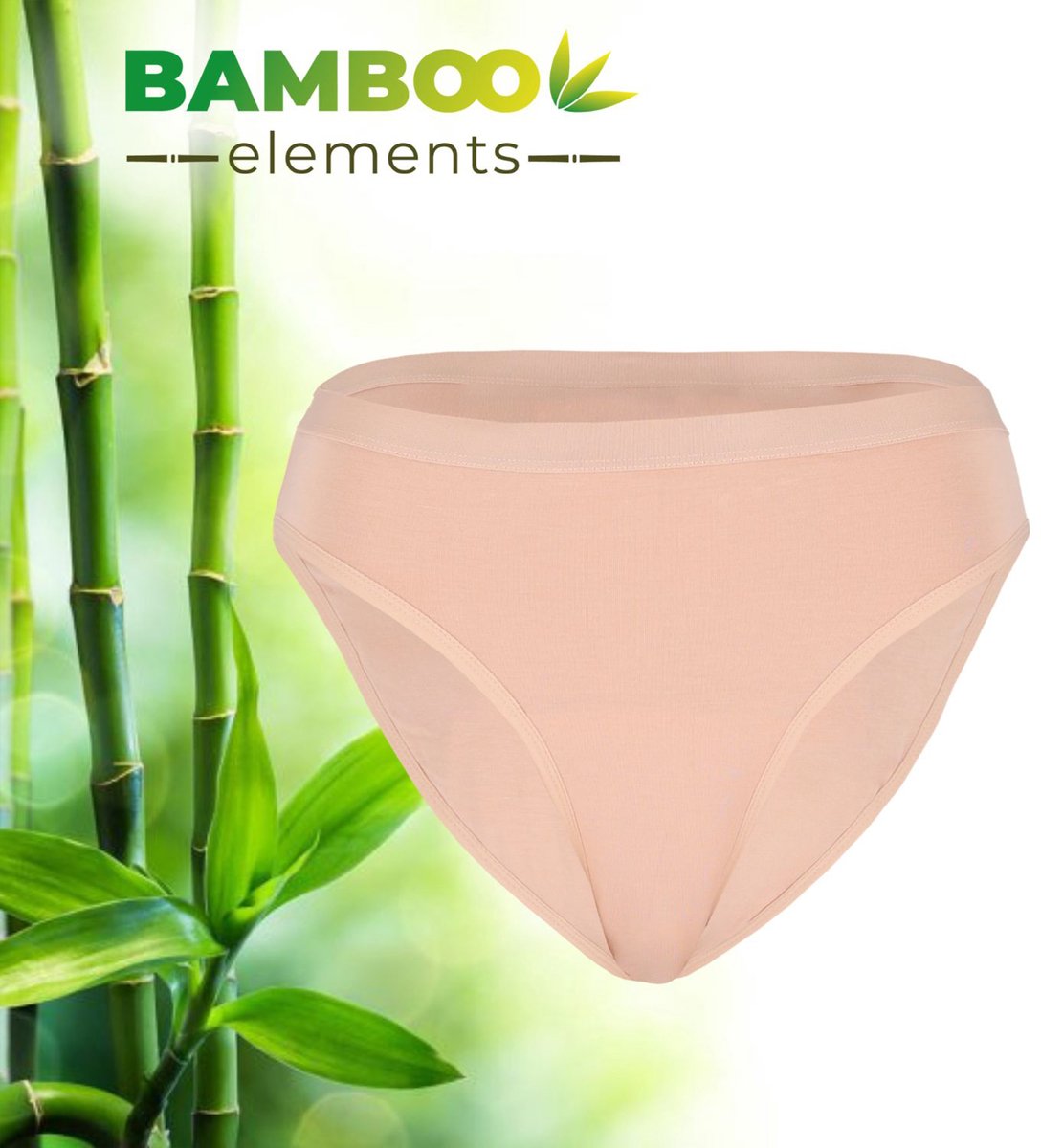 Bamboo Elements - Menstruatie Ondergoed - Brief - Nude - Period Underwear - Menstruatieslip - Menstruatie Onderbroekje - Ondergoed Dames Slips