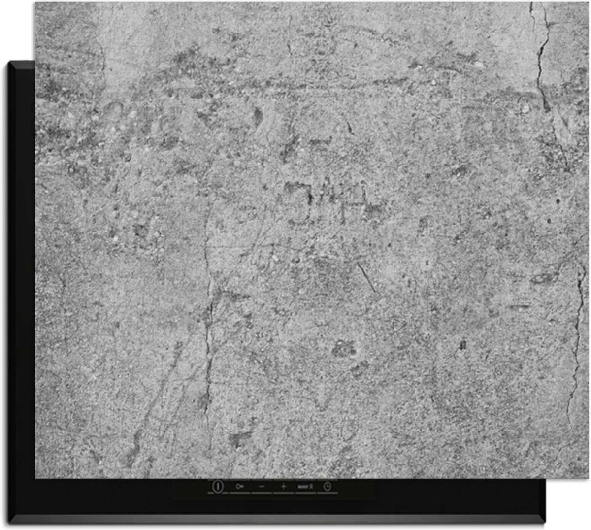 KitchenArt - Urban Stone – Inductie Beschermer - 70x52 cm - Kookplaat Beschermer - Luxe Afdekplaat Inductieplaat - Anti-slip & Oprolbaar - Beschermmat Inductiekookplaat