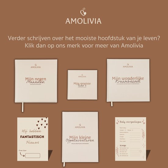 Amolivia 9 Maanden Zwangerschapsdagboek - Mijn 9 Maanden Dagboek - Negen maanden invulboek - Crème