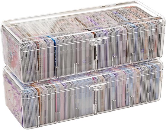 Pineeseatile wenskaart organizer met 6 verwijderbare verdelers transparante foto opbergdoos met verdeler bevestigingsmiddelen Pp foto cadeaubon organizer voor vakantie verjaardag, wenskaart