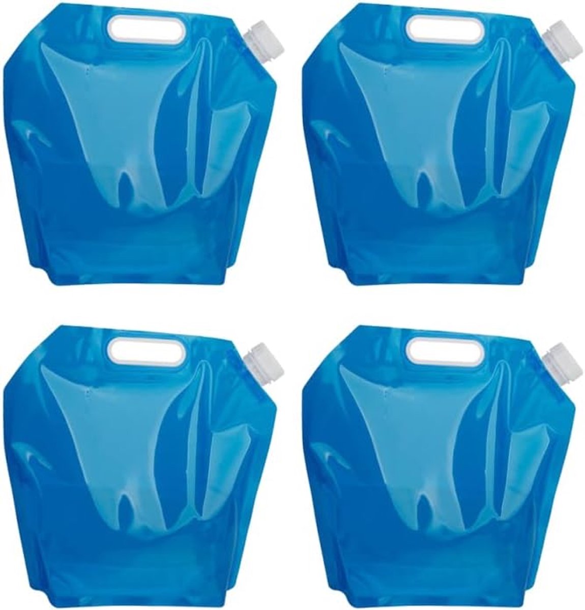 Ynkkvre - Opvouwbare wateropslagzakken – Noodwatertank – 5 liter – 4 stuks – Waterreservoir – Campingaccessoires – Plastic opbergtas – Vriesbestendige watertank – Ultralicht & ruimtebesparend – Leakproof schroefdop