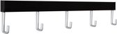 STAS Wandrek / Kapstok – 40cm - Zwart - universeel ophangrek en kapstok voor jas, tas en accessoires
