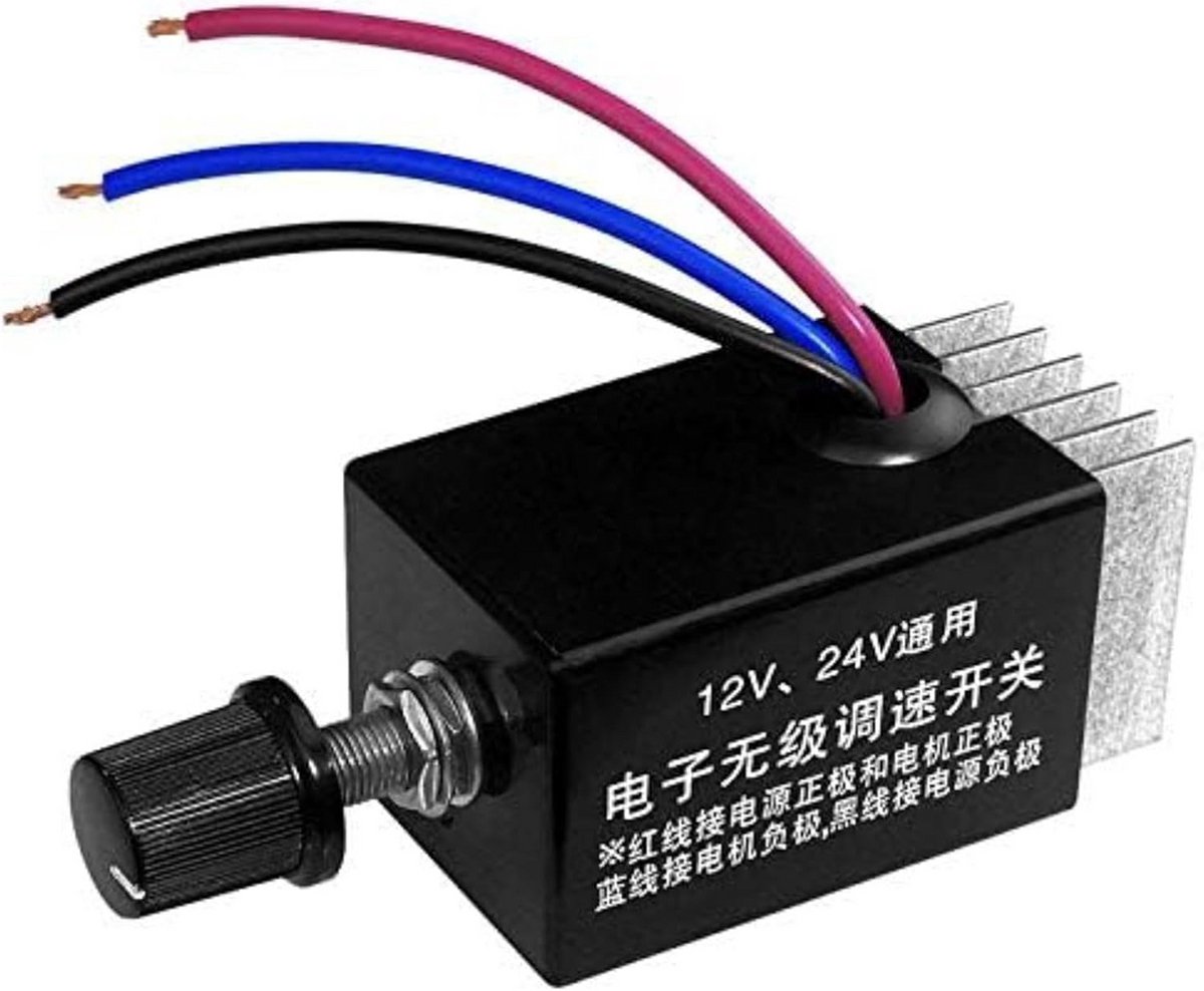 Universele DC Motor Snelheidsregelaar 12V 24V 10A Elektronische Toerentalregelaar voor Voertuigventilator en Verwarming