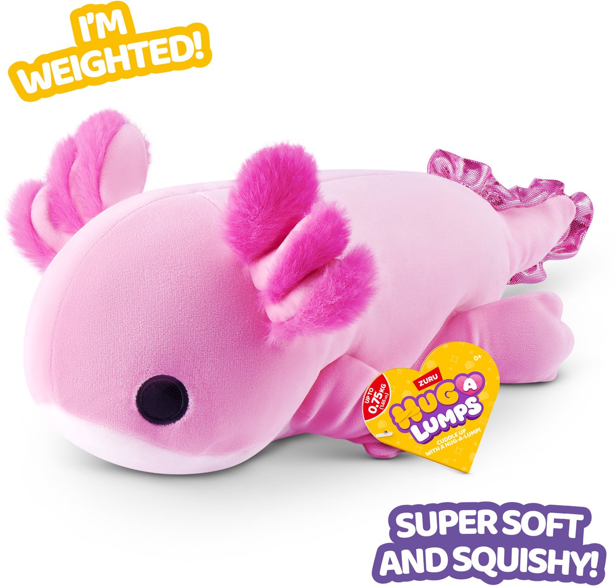 Zuru knuffel Axolotl verzwaard pluche 35 cm knuffeldier comfort.