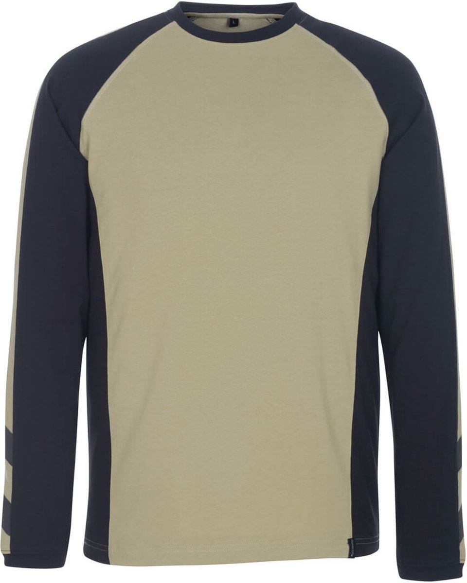Mascot Unique T-shirt, met lange mouwen 50568-959 - lichtkhaki/zwart - 2XL