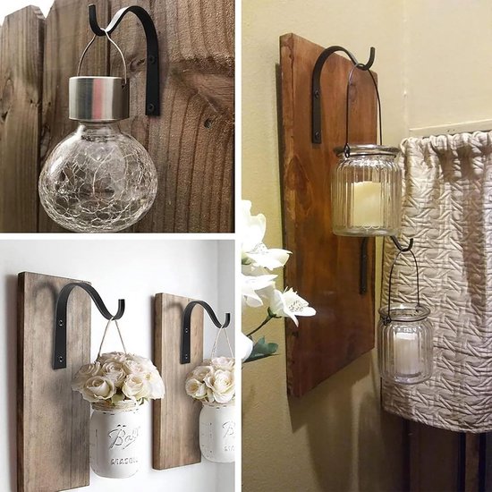 Set van 2 Vintage Badkamer Badjas en Handdoek Wandhaken - Rustieke Stijl Industriële