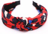 Haarband/diadeem met luipaard/panter print, rood
