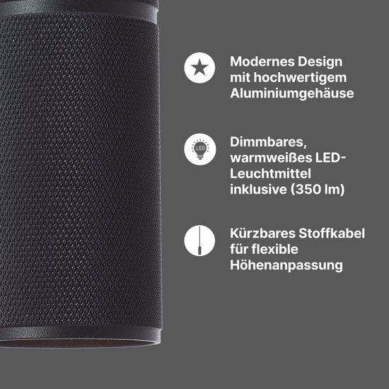 Brilliant Marty - Lampe suspendue - LED GU10 - Zwart