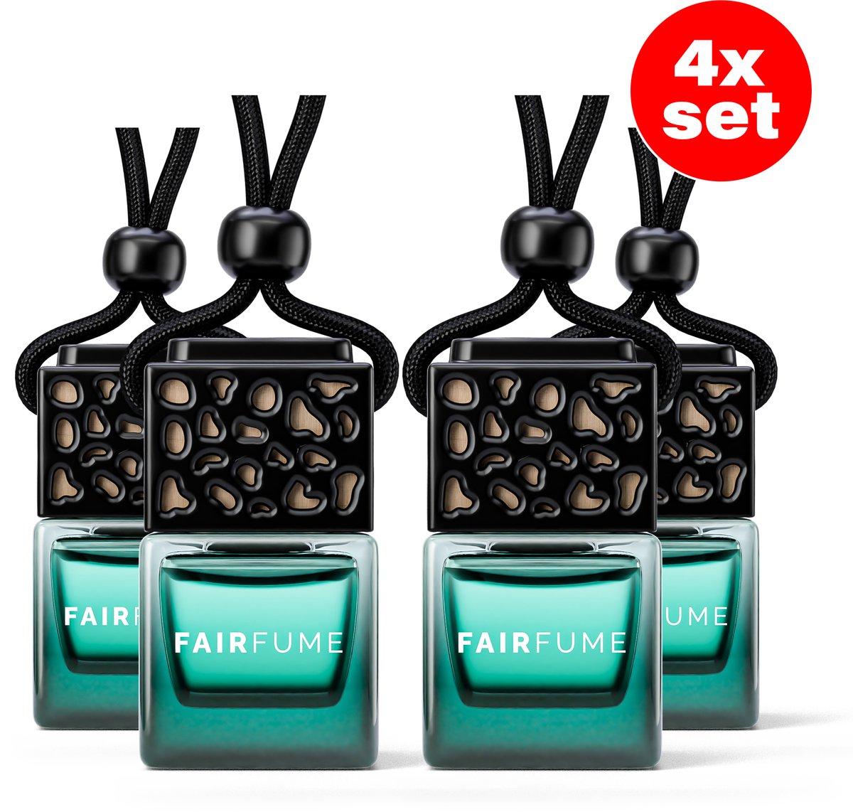 Fairfume® – Auto Parfum Set 4 Stuks – Mystery Geurverfrisser Voor Mannen – Geïnspireerd op Designer Geuren – Luxe Autoaccessoire & Cadeau - Navy Green