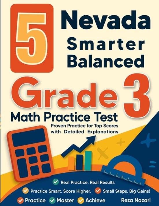 5 Nevada Smarter Balanced Grade 3 Math Practice Tests - cover