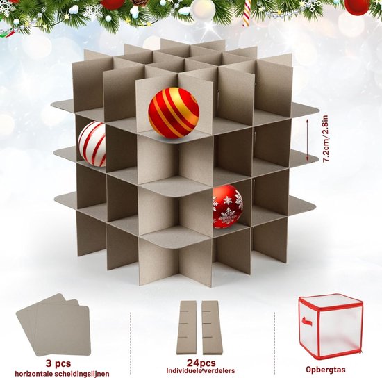 Goodivery ® Efficiënte Kerstversiering Opslagbox met Rits voor 64