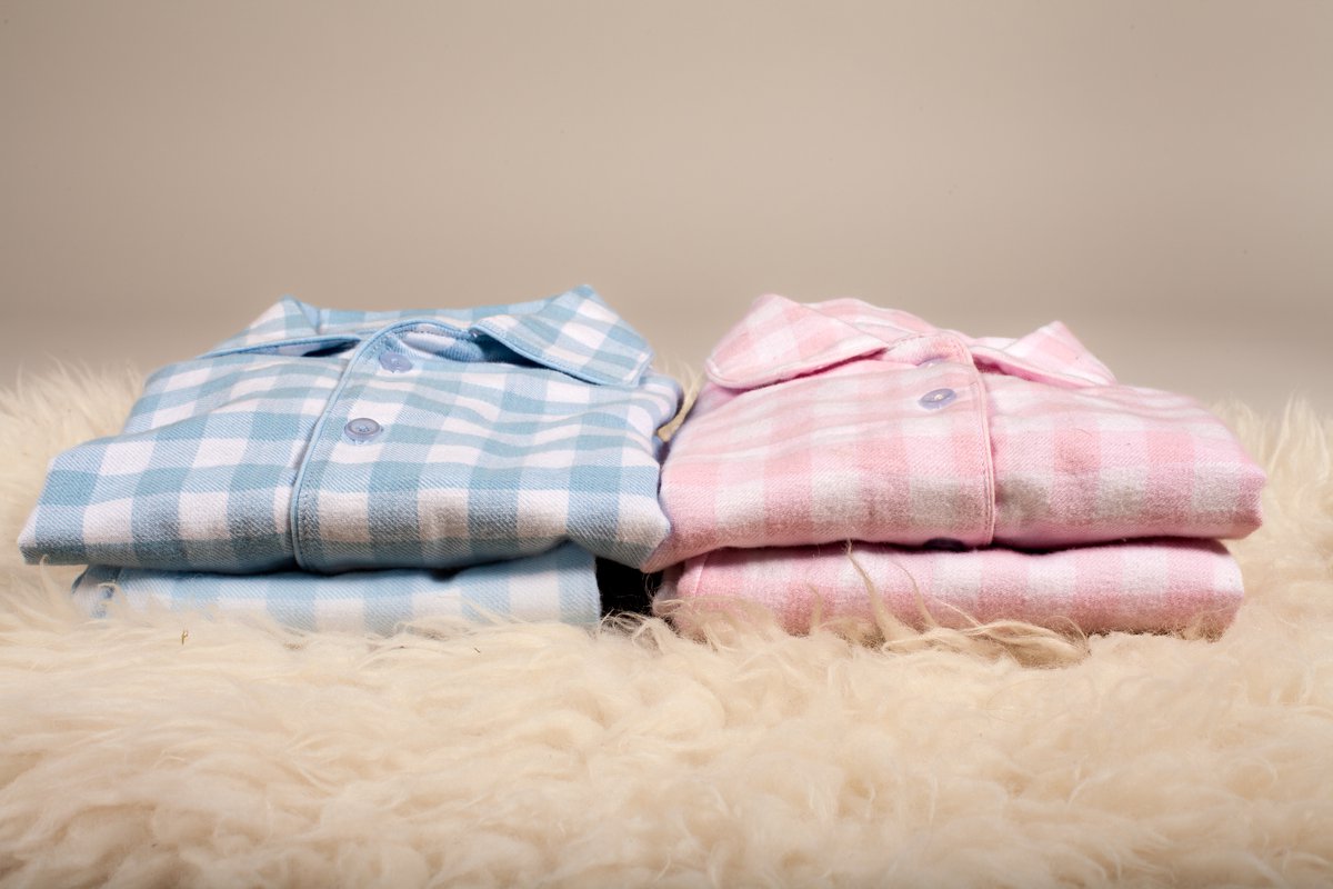 Claesen's® - Baby Flannel Pyjama Meisjes Pink Checks – 100% KatoenCL 3301-Baby Pink Checks-L