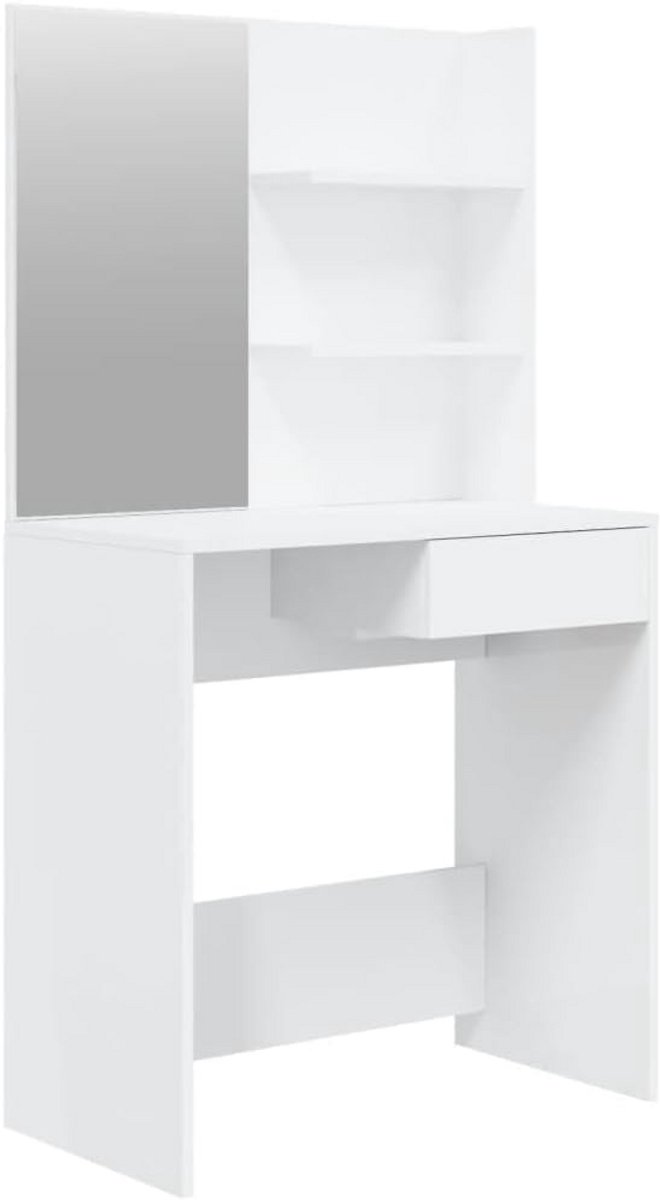 Kaptafel met Spiegel Wit Hoogglans - Schminktafel Slaapkamer Tafel