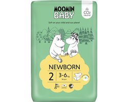 Moomin Baby Eco Wegwerpluiers - Maat 2 - 56 stuks - Absorberend - Huidvriendelijk - Milieuvriendelijk