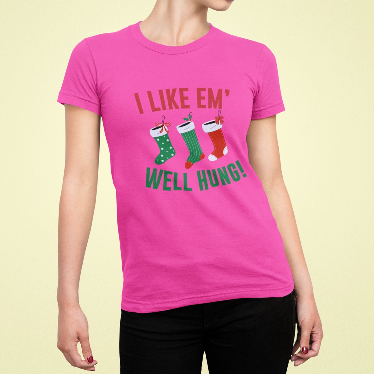 I Like Them Well Hung - T-shirt Vrouw - T-shirt Roze - Grappig T-shirt - Maat M - Cadeau Vrouwen - Limited Edition