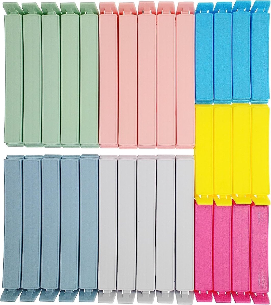 32 stuks zakclips – voedselzakclips & chipszakclips, plastic clips met Curved Design voor keuken & huishouden, voedselopslag & vriezer, 2 maten (11 cm x20 & 7,8 cm x12)