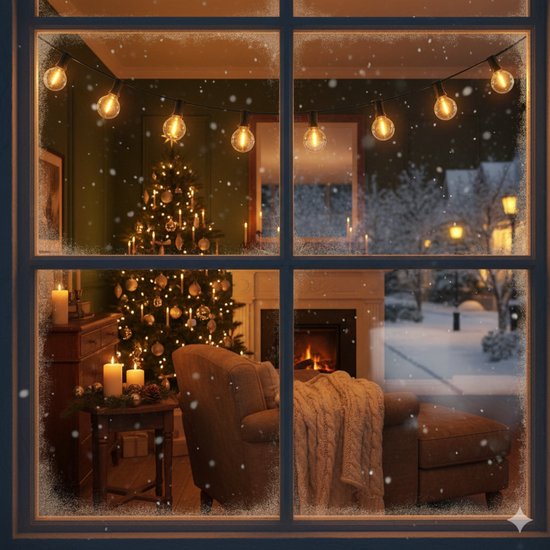 Cordon lumineux Homezie 36 mètres avec 60 ampoules LED | Étanchéité | Blanc chaud | Liable et gradable | guirlande lumineuse | Éclairage de jardin | Guirlande lumineuse | Cordon lumineux à l'extérieur | Câble de piqûre