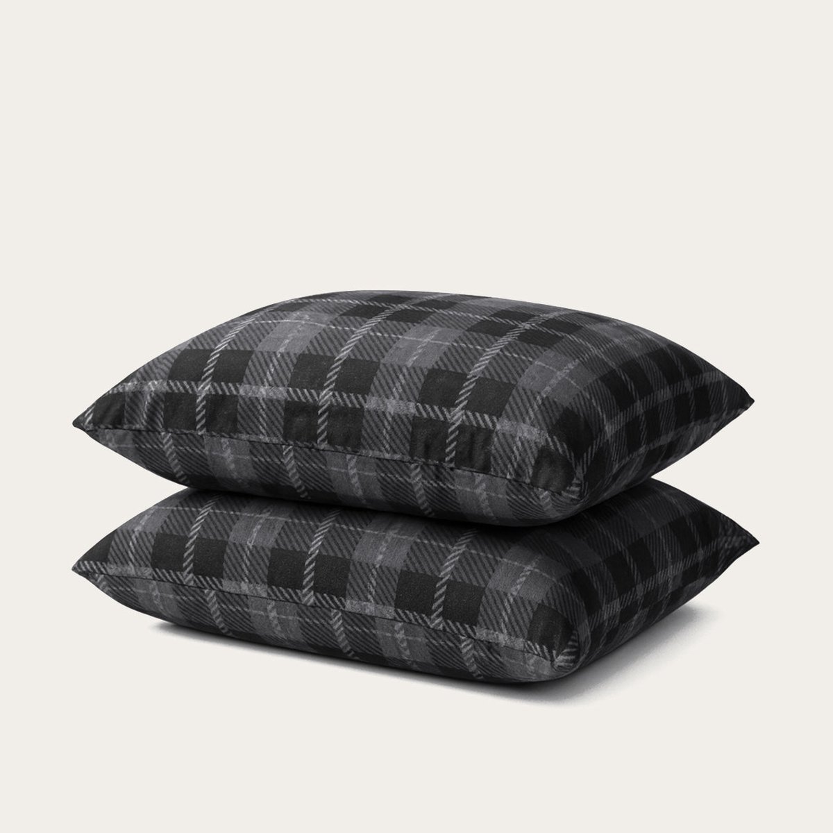HappyBed Grey tartan kussensloop set 2 stuks - 40x80 cm - 100% Microvezel - Ultieme slaapcomfort