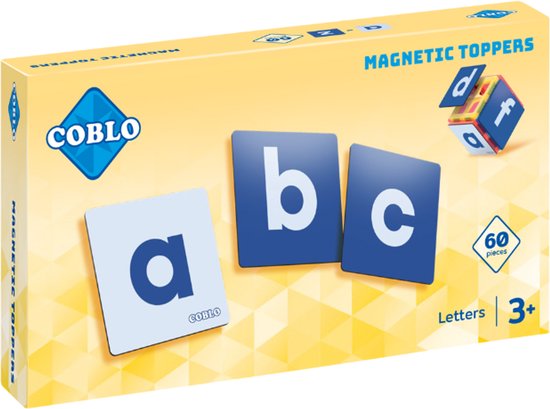 Coblo Magneet Toppers Letters 60 stuks - Magnetische Letters - Magnetisch speelgoed - Educatief speelgoed - Cadeau kind - Speelgoed 3 jaar t/m 12 jaar