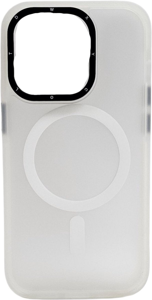 Mobile5 - iPhone 15 Pro hoesje - Magsafe compatibel - Camerabescherming – Mat Wit
