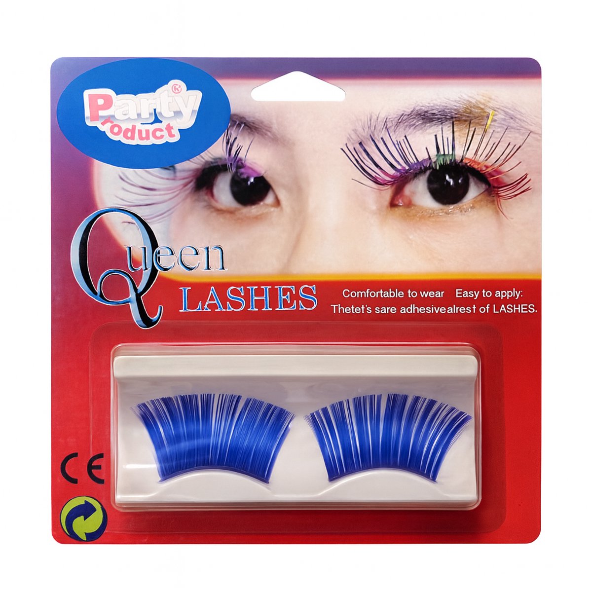 Blauwe Nepwimpers – Party Product Queen Lashes – Lange Verkleed Wimpers voor Feest & Carnaval