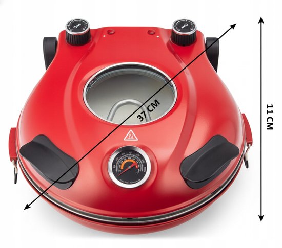 COIL Pizzaoven, pizzamachine, pizza-uitrusting, keukensteenoven, minipizzaoven, steendiameter: 31 cm, max. temperatuur: 420 °C, vermogen: 1200 W, 230 V/60 Hz — afbeelding 4