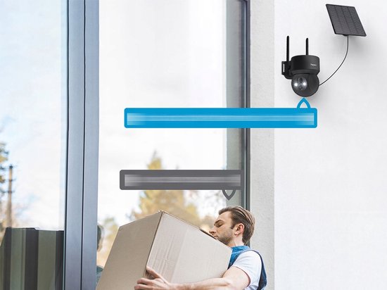 IeGeek 2K Wifi-bewakingscamera Voor Buiten – Draadloos, 360° PTZ, Zonne-energie, Kleurnachtzicht En PIR-detectie (zwart)