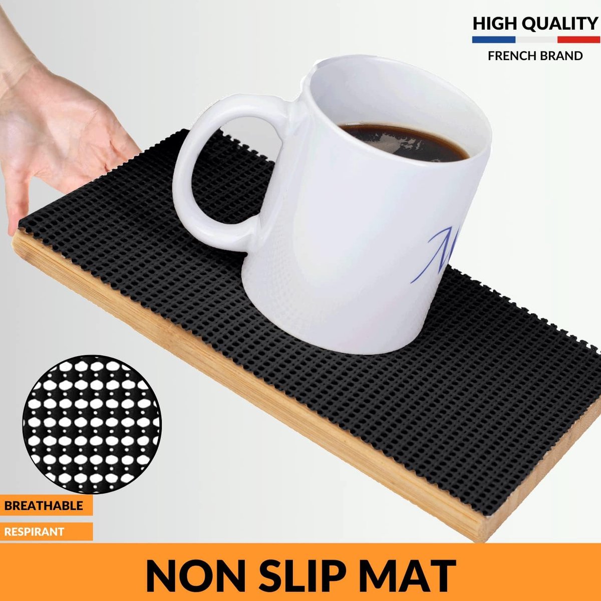 Candala cm x 400 cm mat voor keukenlade EVA, rol ladesbescherming, antislip, zelfklevend, keukenladebescherming, plank, kast, kast, camper, auto (zwart)